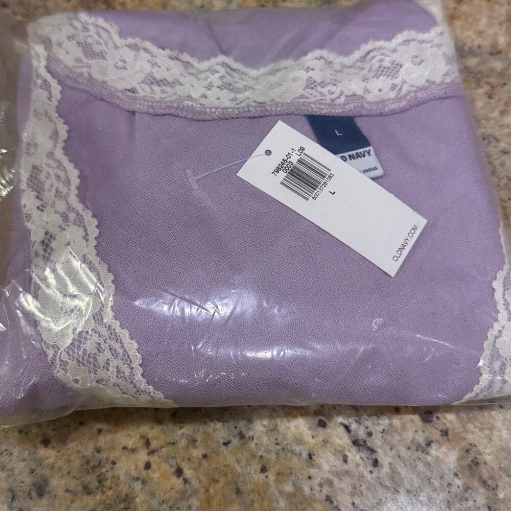 Old Navy Spring Wisteria Fit & Flare Crepe Lace-Trim mini dress - Picture 8 of 11